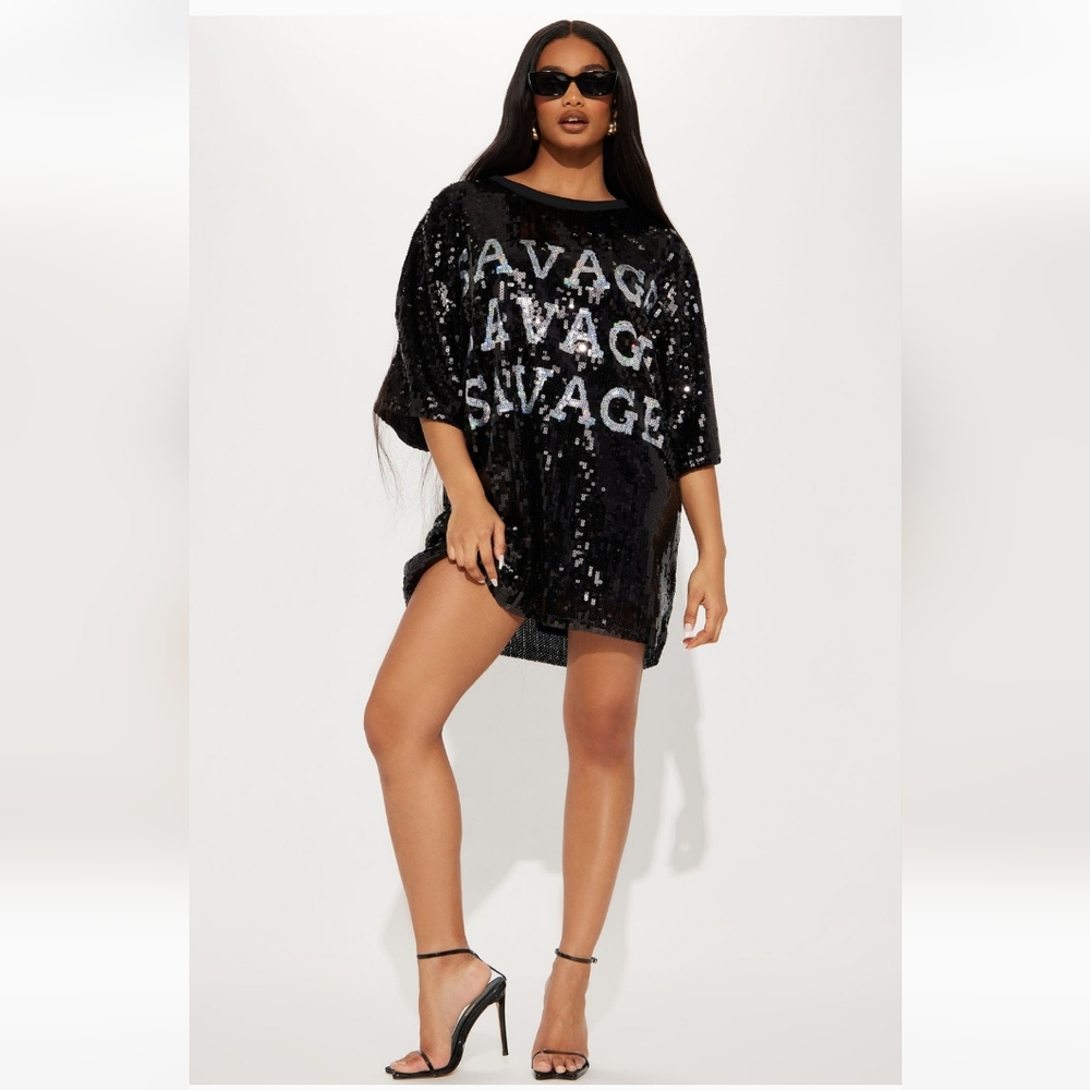 Sequin T-shirt Dress